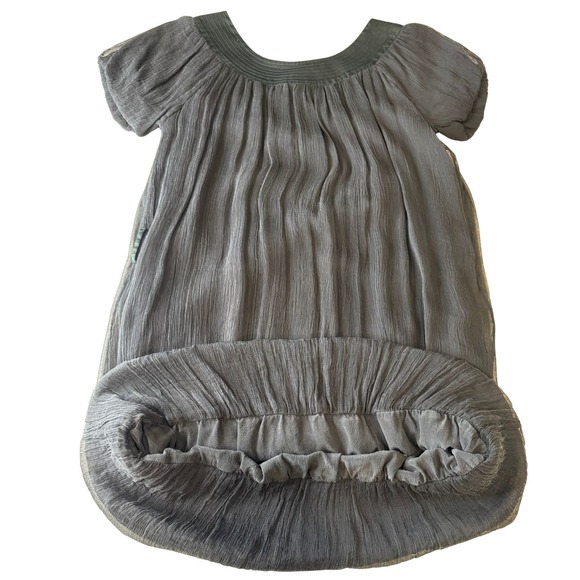 Catherine Malandrino Silk Bubble Hem Mini Dress Charcoal Gray Size 4 - Picture 8 of 9